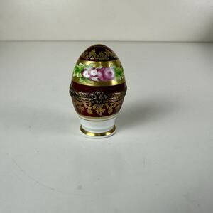 LIMOGES Porcelain Egg - Trinket Box Perfume Bottle